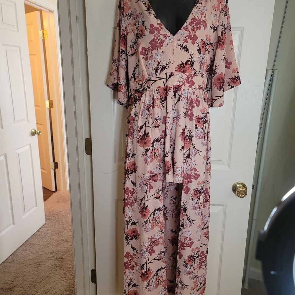 Floral romper with maxi skirt